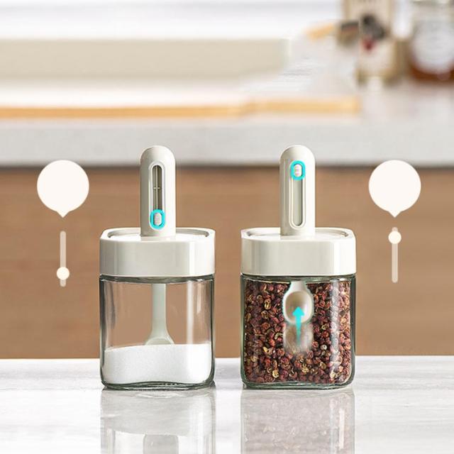 2個セット 調味料入れ スプーン付き 塩入れ 砂糖入れ 調味料ボトル