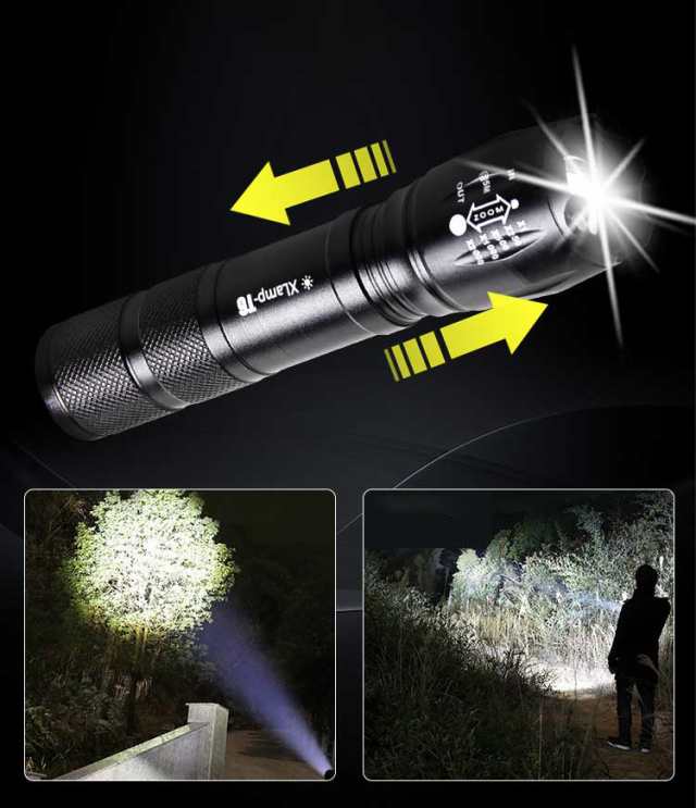 懐中電灯 超高輝度 最強 ledライト 防水 USB充電式 ハンディ
