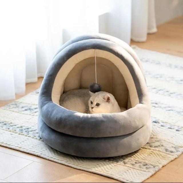 ペットハウス ドーム型 ペットベッド 冬用 猫 ハウス 滑り止め 洗える 快適 暖かい おしゃれ ふわふわ かわいい 中小型犬 寝床 室内 休憩所  防寒対策 犬猫通用 小動物用 ペット用品 800円OFFクーポン 猫 べッド 犬 ベッド 猫ハウス 冬 猫用ベッド 猫 ドーム型 ペット ... ペットハウス ドーム型 ペットベッド 冬用 猫 ハウス 滑り止め付き 洗える ふわふわ かわいい 快適 暖かい おしゃれ 中小型犬