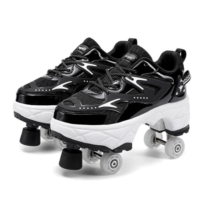 4輪 ローラーシューズ メッシュ 運動靴 輪収納できる 子供 ローラー