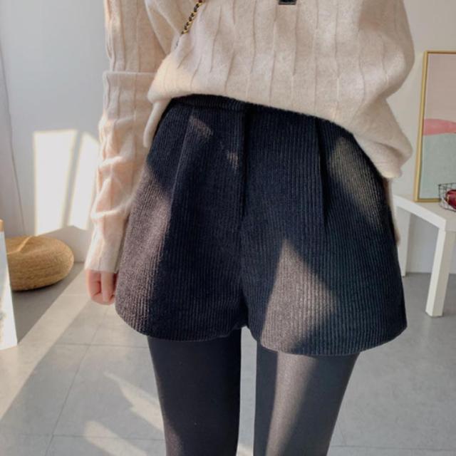 コーデュロイ ショートパンツ 短パン ミニ丈 パンツ ズボン
