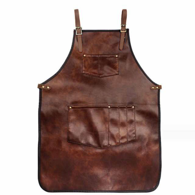 レザーエプロン エプロン 合皮 男性用 女性用 前掛け マルチポケット