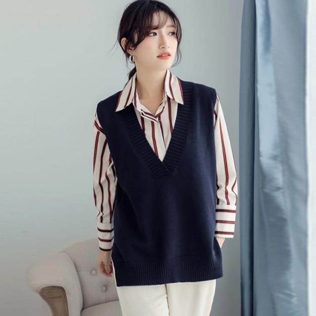 美品　conte リブ編み Vネック ニットベスト UNITED ARROWS｜<conte>シアー Vネックニットベスト | Rakuten
