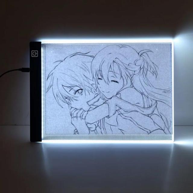 トレース台 A3 ライトボックス ライトテーブル A3アニメライティング 2500LUX IP65防水 USB給電 描画 スケッチ ステンシ : トレース台 A3 ライトボックス ライトテーブル A3アニメ