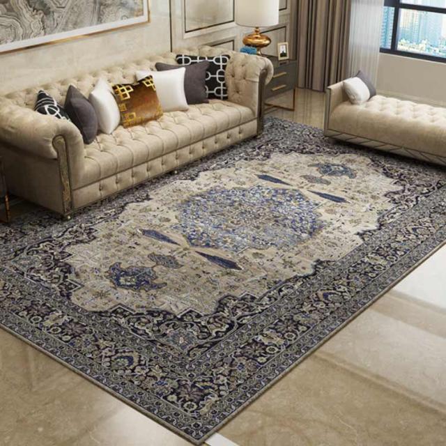 オリエンタルラグマットおしゃれ洗えるラグインテリア上敷き防音マット和室竹プリント柄クラシック会議室リビング用新居綺