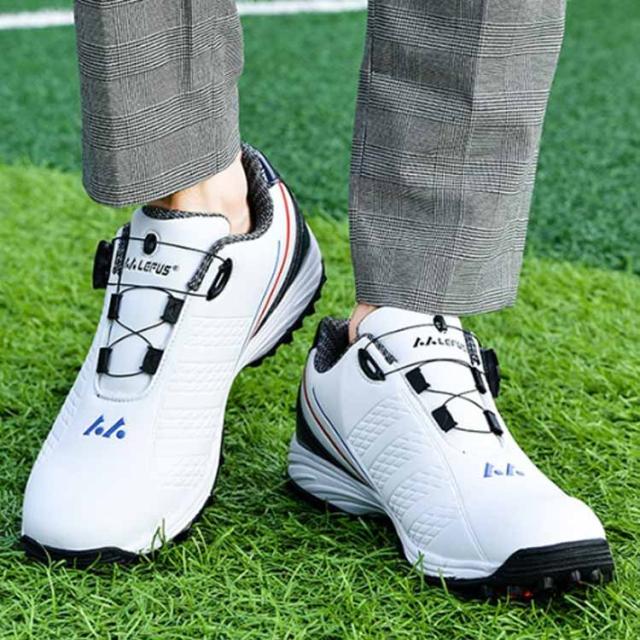 ゴルフシューズ メンズ ダイヤル式 防水機能付き 防滑ソール メンズ