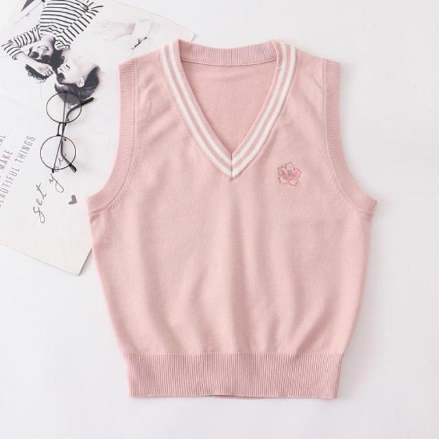 韓国 制服 6点セット ブレザー スカート ベスト シャツ リボン バッジ