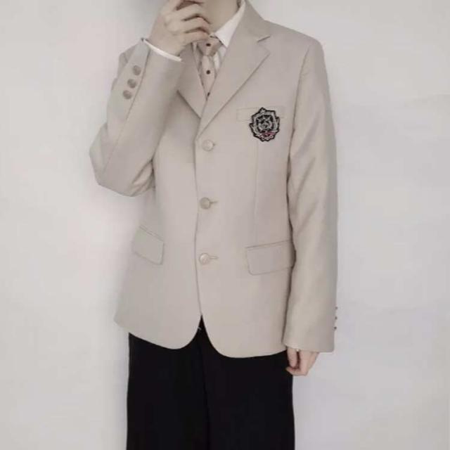 ベージュ 高校生 高校 男子 ブレザー 通学 学生 制服 グレー ブラック ネイビー レギュラータイプ アクセサリーなし 男子校生 制服 なんちゃって制服 スクール 通学 中学生 男子 紺 スクールブレザー ブレザー 中学 学生服 ジャケット 卒業式 学校_3