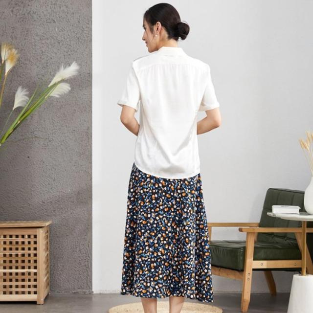 ブラウス シャツ 吸湿 半袖シャツ 柔らかい シルク 美肌効果 重ね着