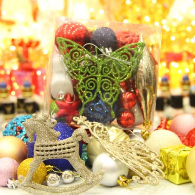 クリスマス オーナメント ボール 30個セット カラフル ミックス