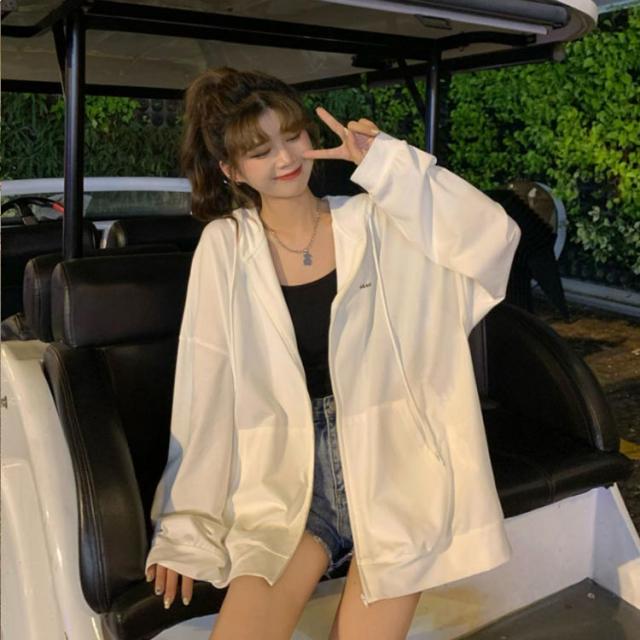 シアー パーカー ロング カーディガン レディース 夏 ゆったり