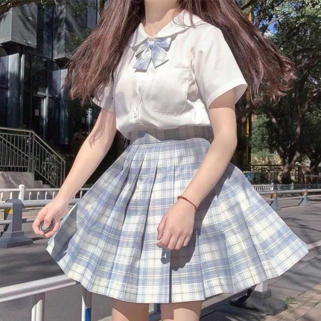 プリーツスカート チェック柄 丈43cm 膝上 スクールスカート プリーツスカート チェック柄 丈43cm 膝上 スクールスカート