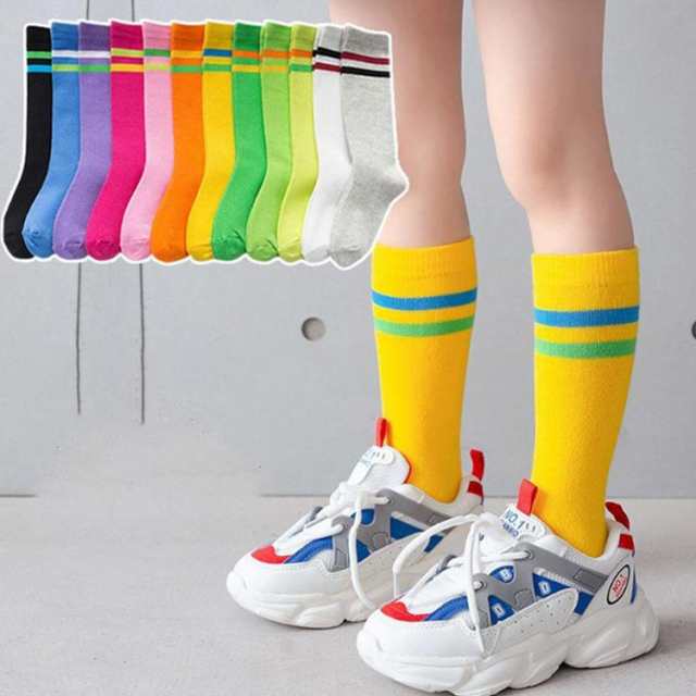 2024年 お歳暮・冬ギフト特集 ソックス 4足セット ライン ハイソックス 春秋 キッズ 女の子 レッグウェア