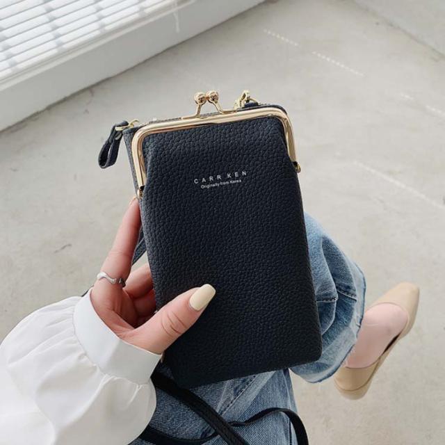 スマホショルダーバッグ レディース 縦型 財布 シンプル