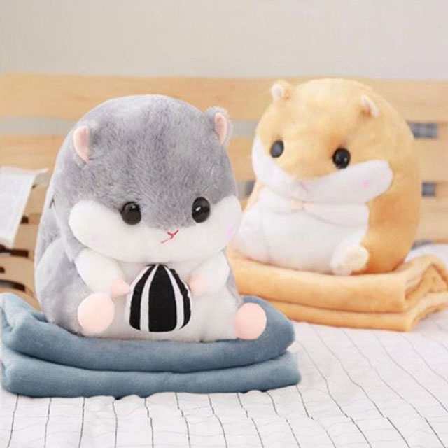 ぬいぐるみ ハムスター 抱き枕 抱きクッション ブランケット付き ぬいぐるみ ハムスター 抱き枕 抱きクッション ブランケット付き