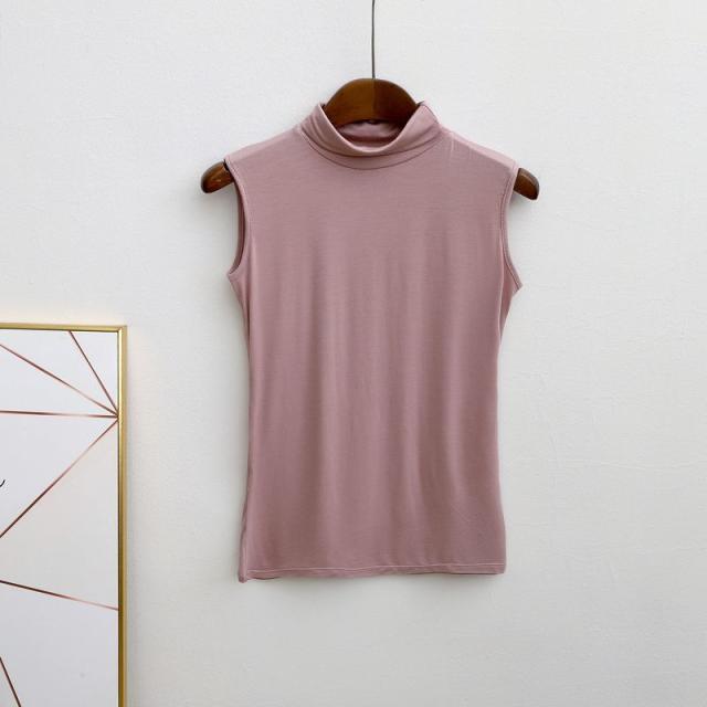 ピンク タートルネック ノースリーブ トップス tシャツ レディース タートルネック uvカット ノースリーブ