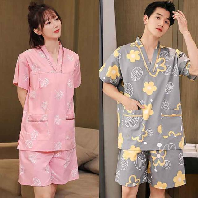 夫婦カップル 甚平 浴衣 レディース メンズ 上下セット セットアップ 