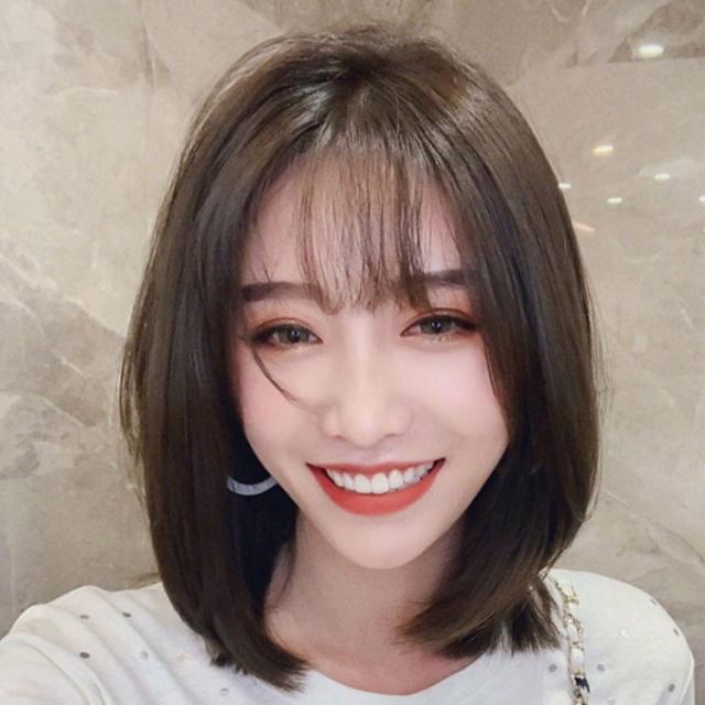 人毛100% ウィッグ レディース ミディアム 自然 フルウィッグ 耐熱