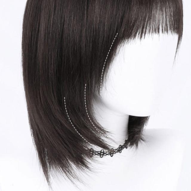 人毛100% ウィッグ レディース ミディアム 自然 フルウィッグ 耐熱