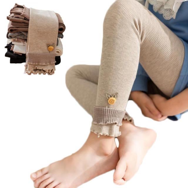 レギンス ２点セット レース付きレギンス キッズ 女の子 春秋 コットン ロングパンツ パンツ スタイル インナーパンツ インナーウエア ハイウエスト ウエストゴム 送料無料 無地 シンプル カジュアル オシャレ 姫系 
