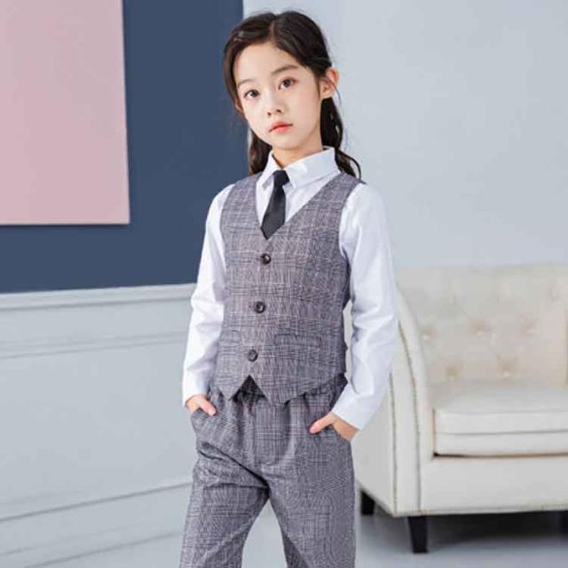 5点セット 卒業式 男の子 女の子 パンツスーツ チェック柄 入学式 子供