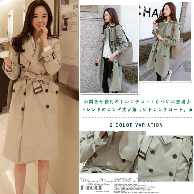 スプリングコート ベーシックトレンチコート ウエストベルト付