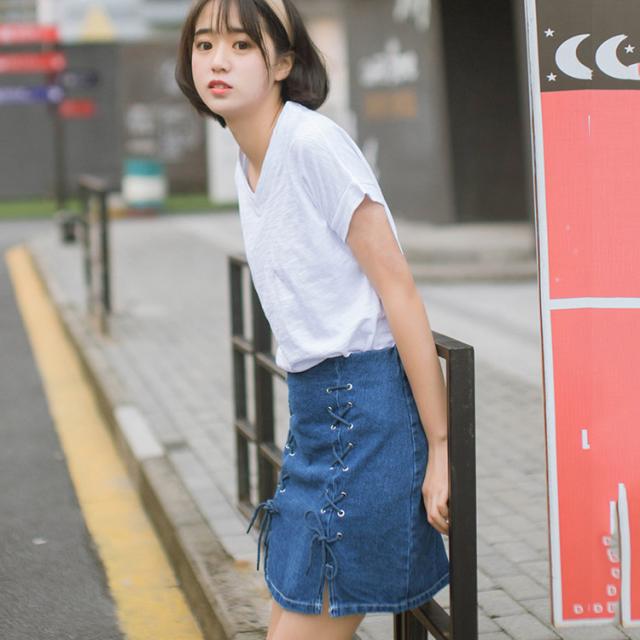 Cheek（チーク）の「デニムタイトスカート（デニムスカート