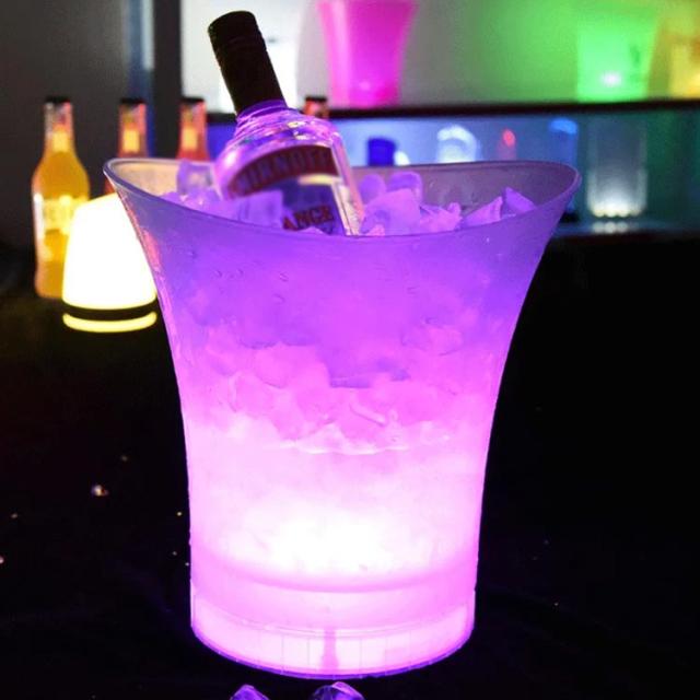 光る ワインクーラー LEDライト アイスペール 電池式 シャンパン