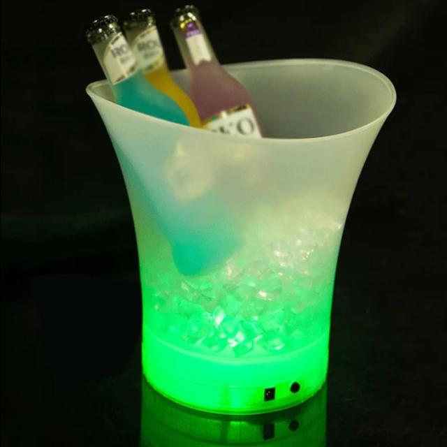 光る ワインクーラー LEDライト アイスペール 電池式 シャンパン