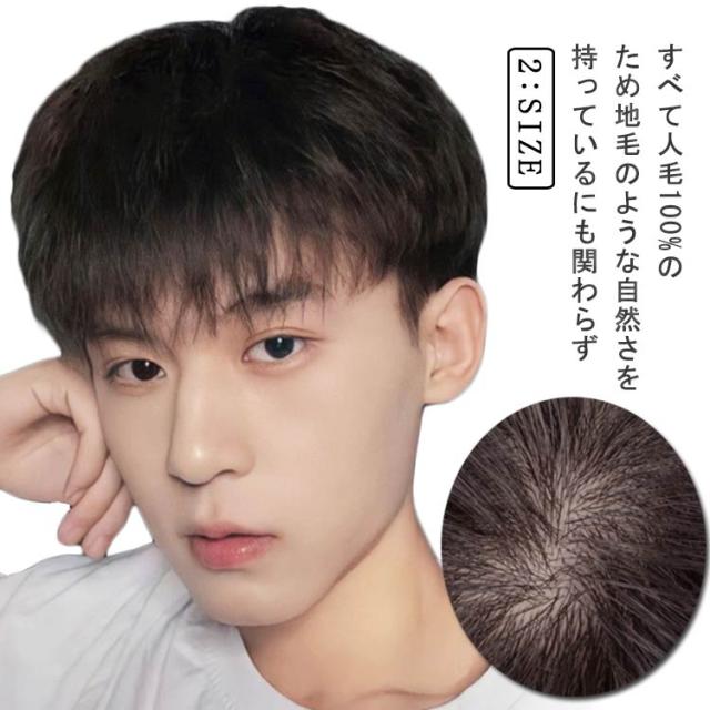 人毛100％! メンズウィッグ 男性用かつら メンズウイッグ 医療用