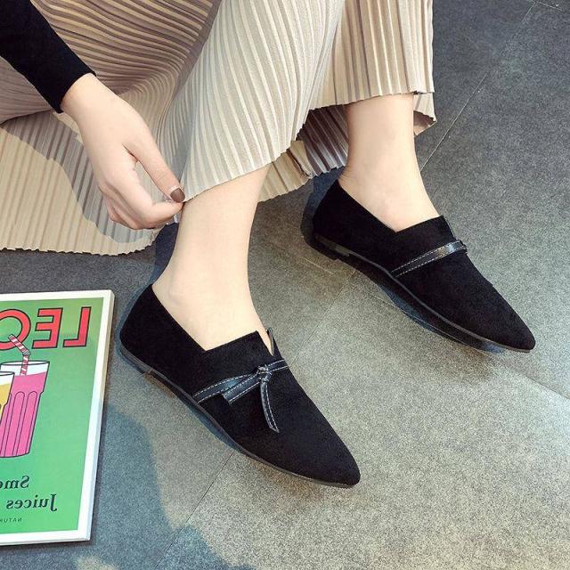 パンプス レディース スエード調 リボン フラット ポインテッドトゥ ぺたんこ 合皮 カジュアル セミフォーマル シューズ 靴 春 夏 秋 2の通販はau Pay マーケット 総合通販桜屋
