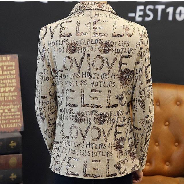 テーラードジャケット メンズ ブレザー プリント 長袖 アウター