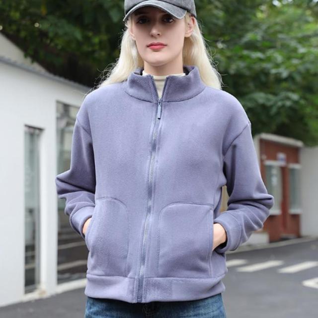 フリースジャケット 前開き メンズ 保温 立ち襟 ジップアップ  