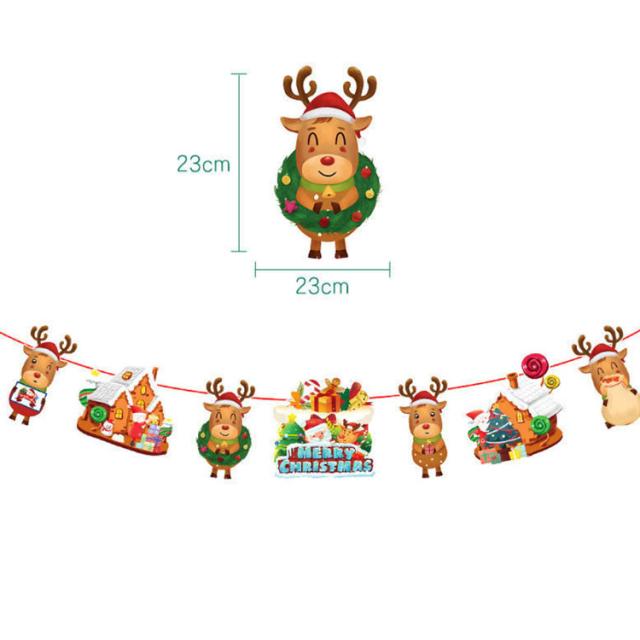 送料無料】クリスマスガーランド 全長3m 旗8枚 クリスマス