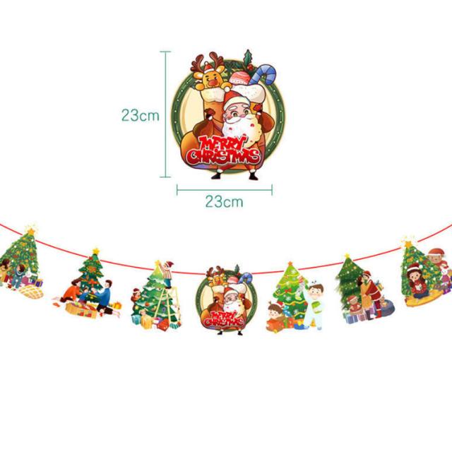 送料無料】クリスマスガーランド 全長3m 旗8枚 クリスマス ガーランド