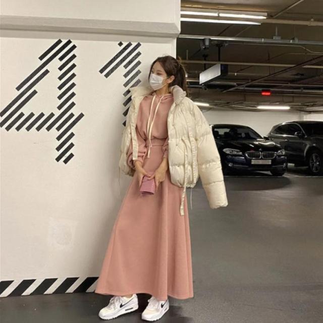 パーカー スカート セットアップ レディース 長袖 ロングスカート