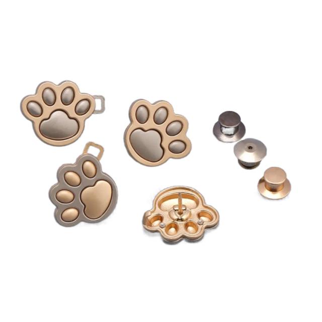 ウェスト調整 猫爪 かわいい ズボン アジャスター ピン 調整ピン ウエストバックル 位置調整 飾り デコ ウェスト アジャスター 金具 送料無料 ガーメントボタン ウェスト 大きめ ジーンズ デニム クラフト シルバー ゴールド スヌード・ネックウォーマー