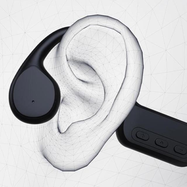 IP68 骨伝導イヤホン ブラック 骨伝導イヤホン IP68 完全防水 マイク