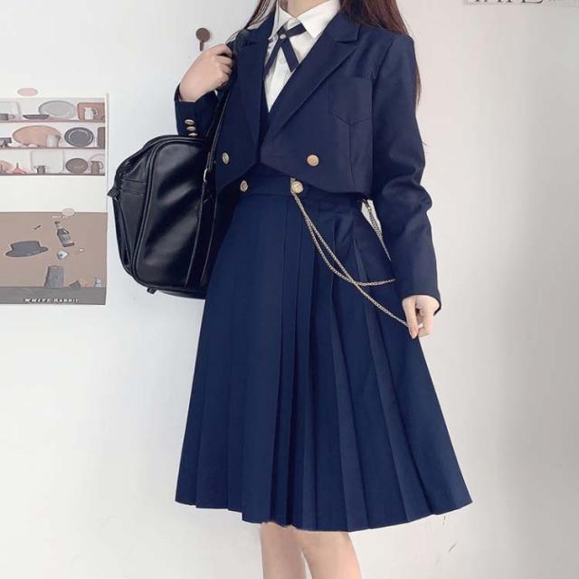 女子制服　6点セット 制服セット 女子制服 6点セット 高校生 学生服 ショートブレザー