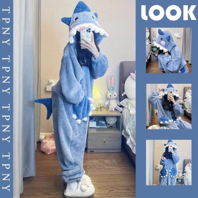 着ぐるみ ルームウェア パジャマ サメ オールインワン フリース