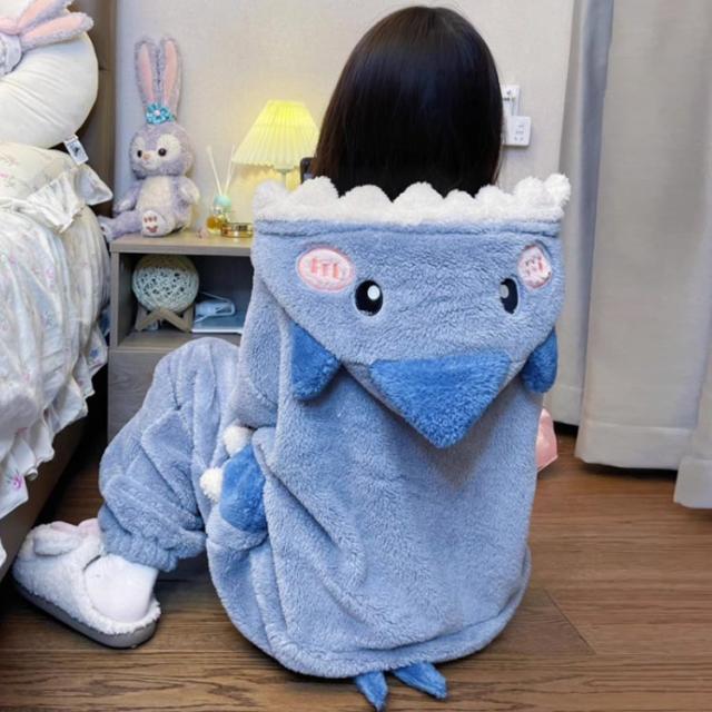 着ぐるみ ルームウェア パジャマ サメ オールインワン フリース