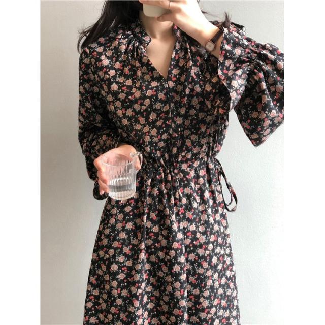 マキシワンピース レディース 花柄ワンピース 21春夏 Vネック