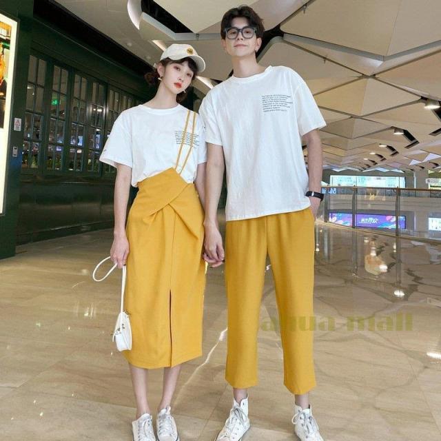 カップル ペアtシャツ 半袖 ペアルック お揃い 服 夏 花柄 パンツ 韓国ファッション デート おでかけコーデ おそろ オルチャンファッション カップル ペアtシャツ 半袖 ペアルック お揃い 服 夏 花柄 パンツ 韓国