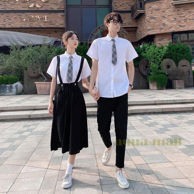 カップル ペアtシャツ 半袖 ペアルック お揃い 服 夏 花柄 パンツ 韓国ファッション デート おでかけコーデ おそろ オルチャンファッション