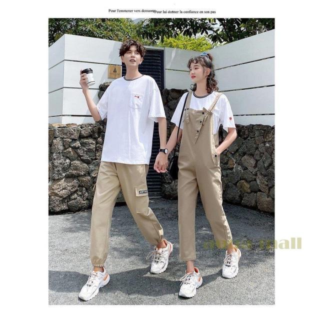 カップル ペアtシャツ 半袖 ペアルック お揃い 服 夏 花柄 パンツ 韓国