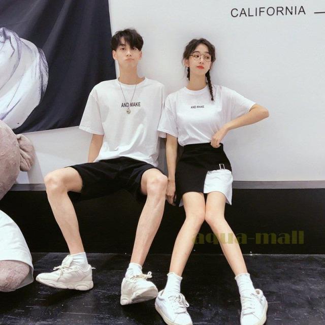 カップル ペアtシャツ 半袖 ペアルック お揃い 服 夏 花柄 パンツ 韓国