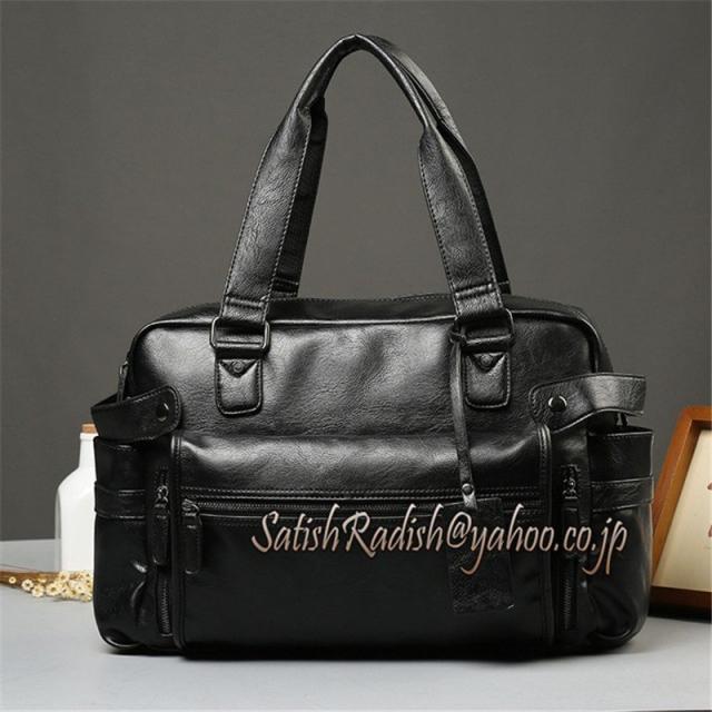 ボストンバッグ 2way ショルダーバッグ メンズ 合成皮革 無地 カジュアル トートバッグ PUレザー 旅行 通学出張 紳士革バッグ フォーマル 通勤 プレゼント