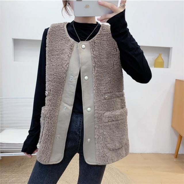 ボアベスト フェイクファーベスト フェイクファー コート アウター ベスト レディース エコファー ノーカラー ジャケット カジュアル 羽織り きれいめ もこもこ