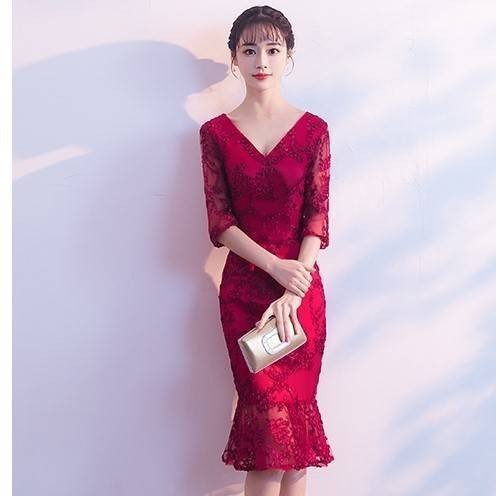 パーティードレス 結婚式 お呼ばれドレス 20代 30代 40代 袖あり