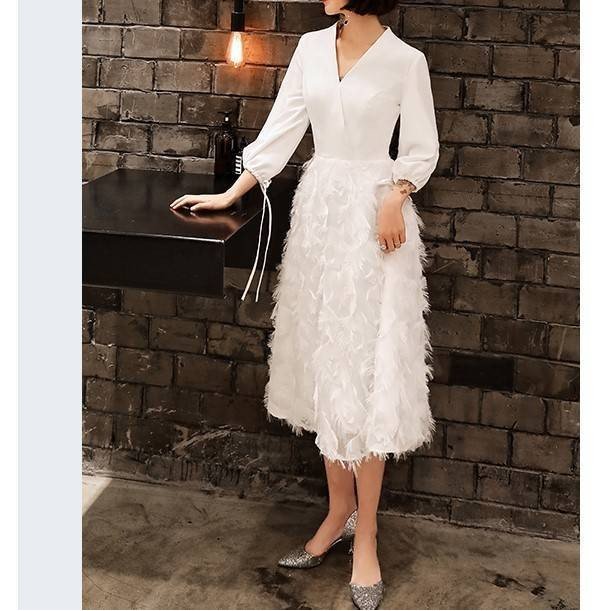 パーティードレス 結婚式 お呼ばれドレス 20代 30代 40代 袖あり ロング レース 黒ロングワンピース 大きいサイズ お呼ばれワンピース 成人式 同窓会 食事会_3